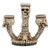 Ebros Gothic Trio Ossuary Graveyard Skulls and Skeleton Bones Candelabra