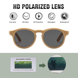 Suertree Baby Polarisierte Sonnenbrille 0-3 Jahre Silikon Sonnenbrille Kinder Flexible Anti UV400 UltraLicht Linse UV-Schutz im Freien Unisex brown