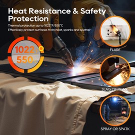 2 Pack Welding Blanket Fireproof 4x6 ft Heavy Duty Fiberglass Fireproof Blanket, 1022°F Heat Resistant Fabric Thickened Weld Cover with Grommets, Fireproof Insulation Blanket for Smoker Camping Grill