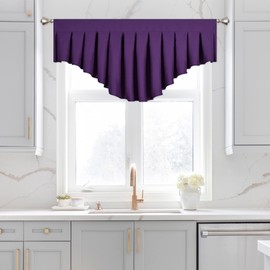 OYRING Blackout valances for Windows Energy Efficient Rod Pocket Curtain Valance for Living Room Kitchen and Bedroom Lavender Purple (39 x 20 Inch, 1 Panel)