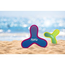 SUMMER GAMES Neoprene Triangle Frisbee Set 23cm Diameter Set of 3 Triangle Beach Garden