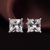 Stud Earrings for Women Square Diamond Earrings Men Sterling Silver