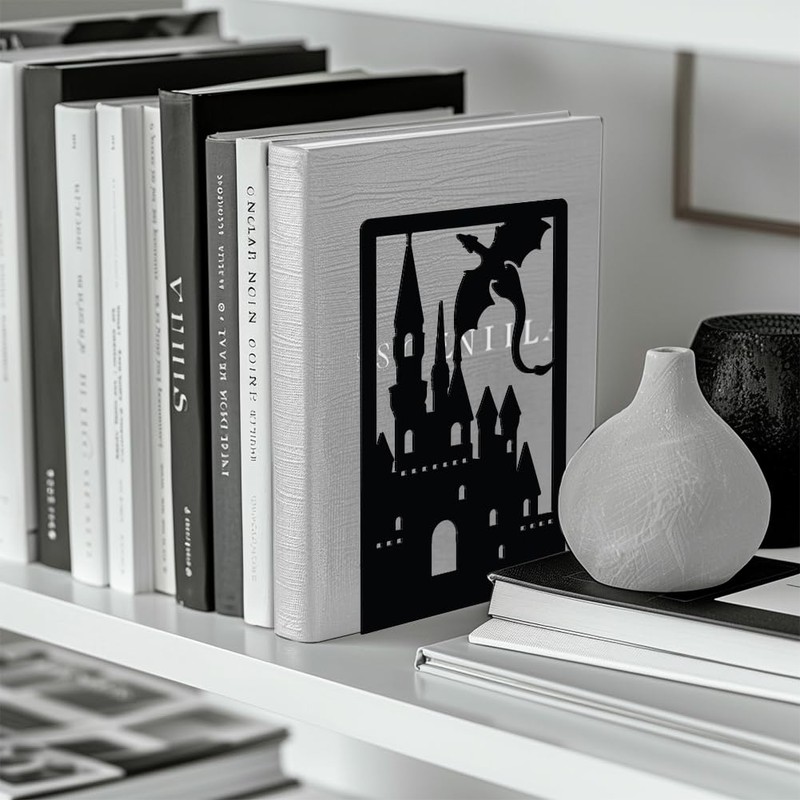 Peacoblue Metal Bookends for Shelves Room Decorative, Creative Heavy Duty