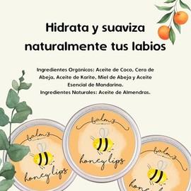 Balm's Honey Lips Kit 4 10g - Balsamo Labios Hidratante Natural Nutre y revitaliza los labios resecos - Mandarina