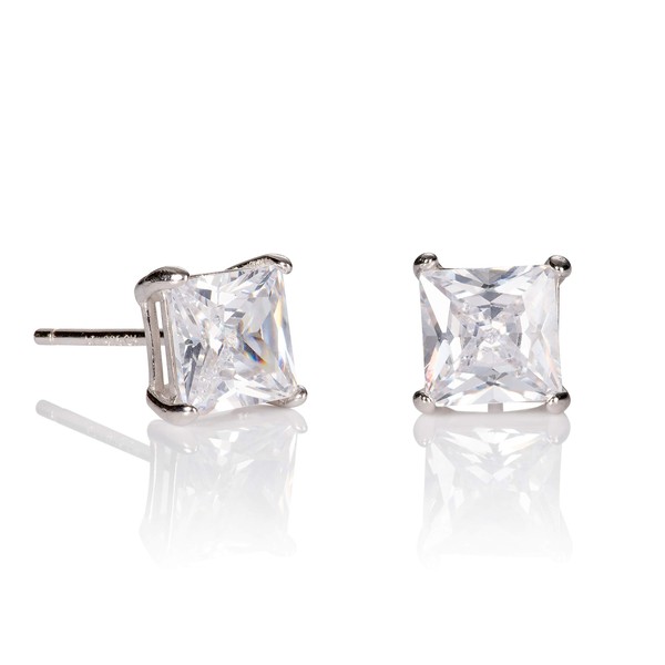 Namana 925 Sterling Silver Square Stud Earrings for Women, Sterling