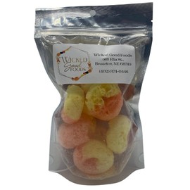 Wicked Good Foods | Freeze Dried Candy | Peach Rings | Sweet Treat on the Go | Crispy Candy | Made in Nebraska | 1 oz Bag | 2-Pack (2 Bags, Peach Rings)