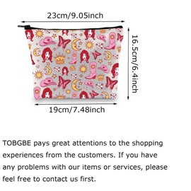 TOBGBE Midwest Princess Gifts Singer Music Inspired Zipper Makeup Bag Pink Pony Gifts Singer Fans Gifts (Pink Boot)