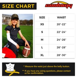 COOLOMG Youth 5 Pad Football Girdle Padded Football Compression Shorts with Cup Pocket Integrated Hip Tailbone Thigh Pads Black S