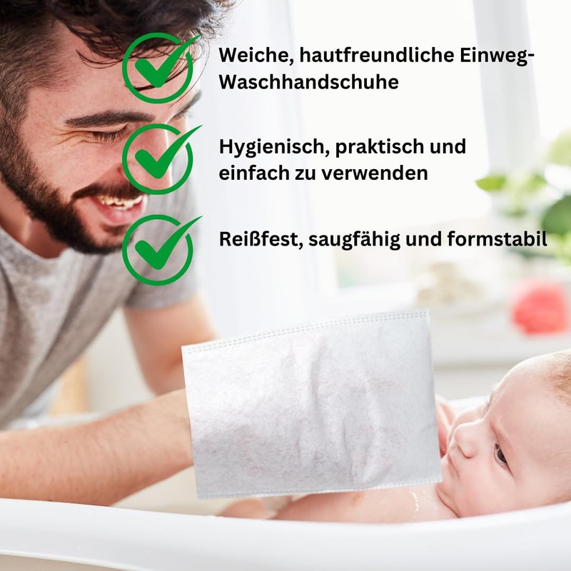 MaiMed Disposable Wash Mitts for Babies and Adults - Soft,