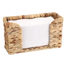 BSTKEY Natural Water Hyacinth Paper Towel Holder, Hand Woven Folded Tissue Paper Dispenser Guest Towel Dispenser Household Countertop Napkin Holder Paper Holder