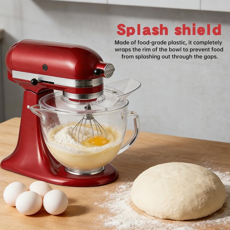 Pouring Shield for Kitchen-Aid 4.5-5 Quart Tilt-Head Stand Mixer, Removable