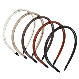 HFZRZFH 5Pcs PU Leather Headbands,Stylish Thin Knotted Hair Accessories Set for Everyday Wear, Fashionable Headbands for Women and Girls