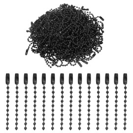 uxcell 220pcs Metal Ball Bead Chain, 100mm Long Bead Connector Clasp Dog Tag Hanging Chain for Key Chains Tags Craft Projects Jewelry Making, Black