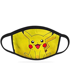 YNR Kids Boys Girls Face Mask Washable Breathable Reusable Mouth Protection Fun Printable (Picachu)