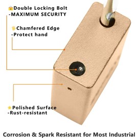 SEPOX® High Security Outdoor Padlock, Anti-Rust Gold Aluminum 38mm 1-1/2" with Long Shackle - Keyed Padlock Ideal for Lock-Out, Gate, Storage, Locker, Fence and Outdoor Use,Each Lock 3 Big Keys
