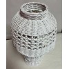 Unbranded White Table Scalloped Wicker Lamp 14"