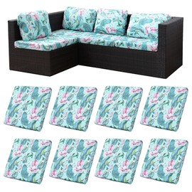 BIETYONE 8Pcs Stretch Patio Cushion Covers,Outdoor Couch Covers Replacement,Outdoor Couch & Sofa Slipcovers,for Patio Furniture Cushion Covers,Washable Reusable urniture Protector(Hummingbird,8PCS)