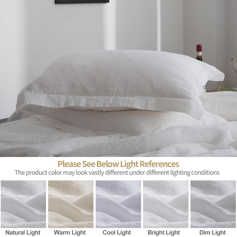 King Linens 100% French Linen Pillow Shams Pack of 2