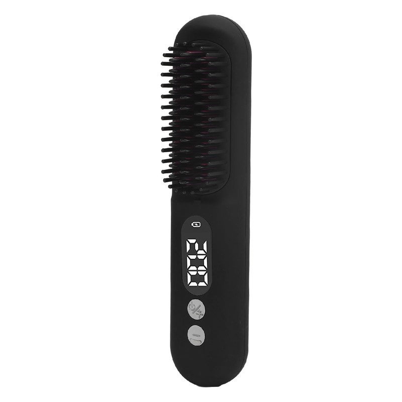 Heated Hair Straightening Brush Negative Ions 30s Fast Heating Rechargeable