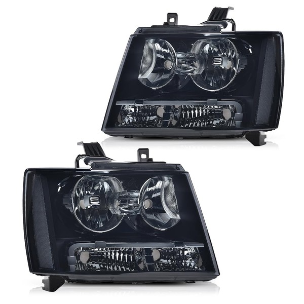 ANDPLAY Headlight Assembly Headlamp Compatible with 2007-2014 Chevy Suburban/ 2007-2013