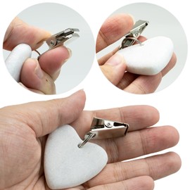 REBECASKYENS 10 Pieces Tablecloth Clips,Tablecloth Weights, Table Clips with Clips for indoor Outdoor Home Kitchen Wedding Party Picnic, White, Marble (Heart Shape)