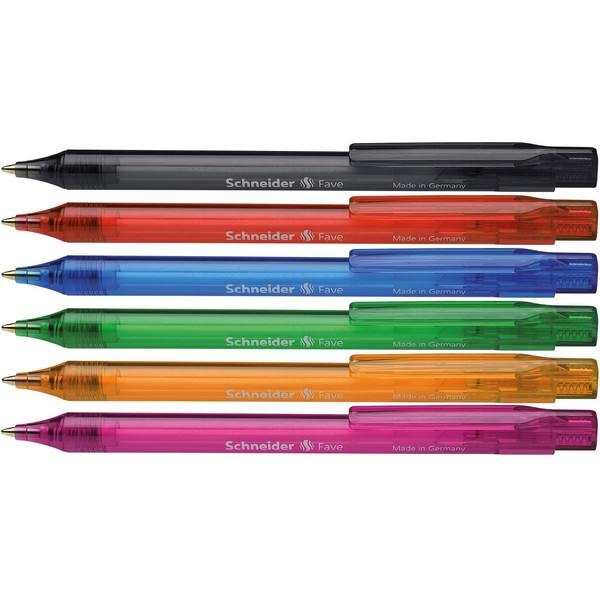 Schneider Fave Ballpoint Pens Click-Top M Tip Pack of 50