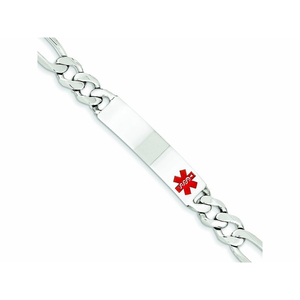 Finejewelers Sterling Silver Polished Medical Figaro Anchor Link Id Bracelet