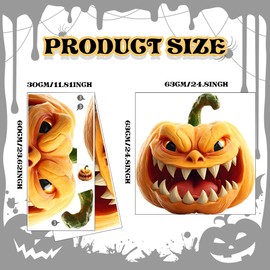 Calcomanías de pared de Halloween, calcomanías de decoración temáticas de Halloween, vinilo extraíble espeluznante cara aterradora para decoración de fiestas de día festivo. Vinilo decorativo 3D Evil
