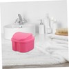 VICASKY 8pcs Apple Shaped Denture Bath Case Set Portable Storage