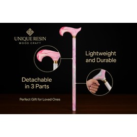 Handmade Rosewood Wooden Walking Cane for Men | Epoxy Resin Walking Stick for Senior | Lightweight Walking Cane