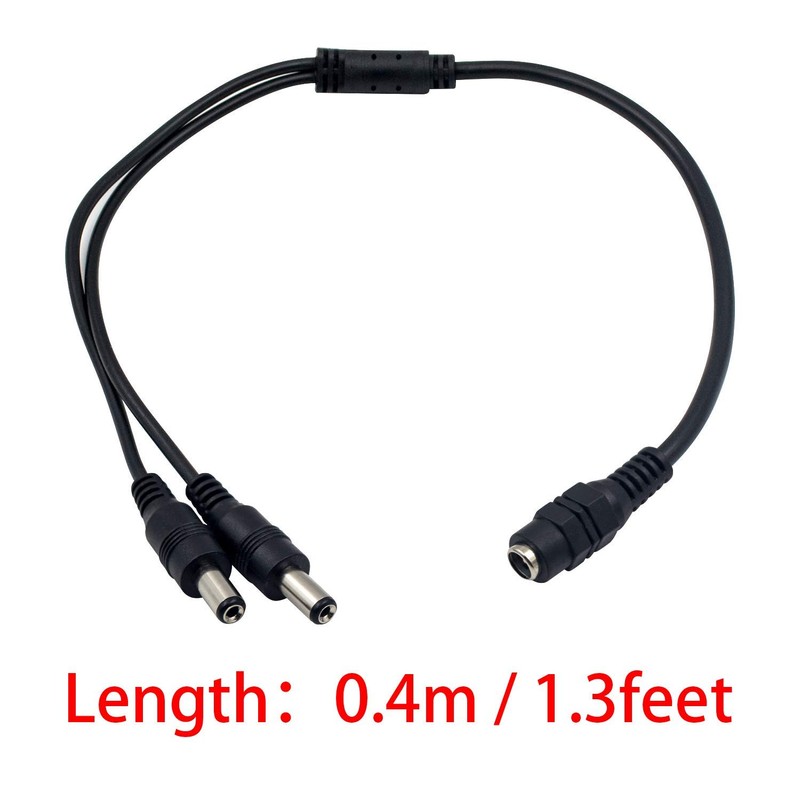 Duttek CCTV Power Splitter Cable, DC 5.5 x 2.1 mm,