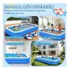 200cm Alberca Inflable Rectangular Piscinas Con Dos Flotador Azul