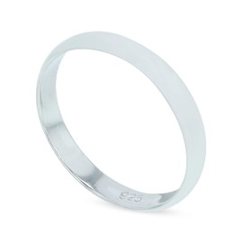 925 solid sterling silver 3mm plain band rings available in 20 different sizes (N)