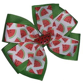 Red Watermelon Pinwheel Hair Bow 4"