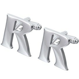 Salutto Men's Letter R Cufflinks 1 Pair with Gift Box (R)