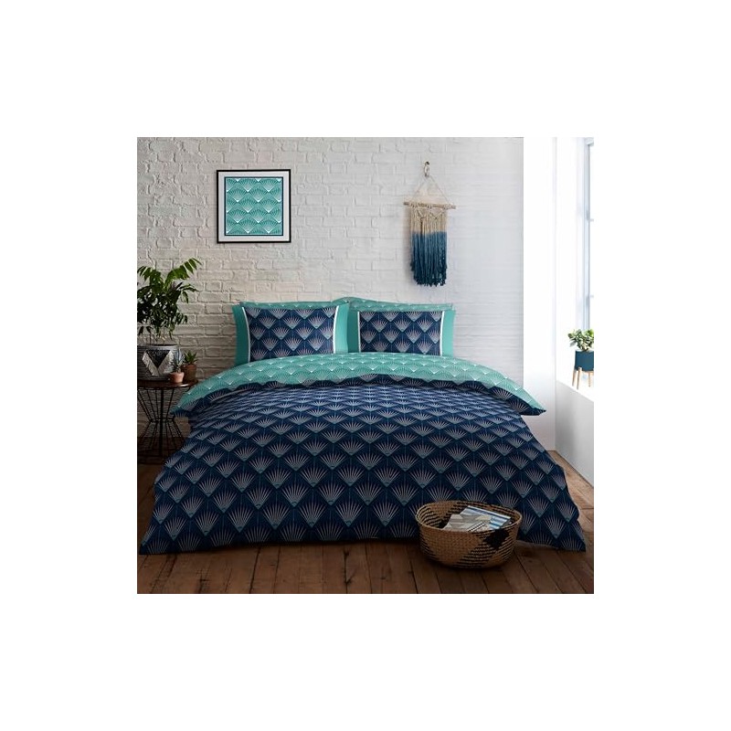 GC GAVENO CAVAILIA Poly Cotton Duvet Cover Sets, Reversible Geometric