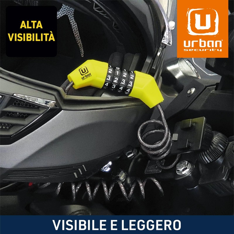 URBAN UR446 Antifurto Casco Moto Lucchetto con Codice Cavo Blocco