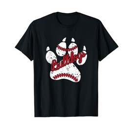 Go Bulldogs Pawprint School Mascot Spirit Baseball T-Shirt