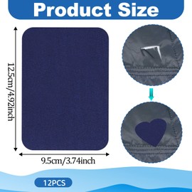 Pack of 12 Iron-On Patches Sewing Iron-On Patches Premium Quality Patch Sticker DIY Correction Patches for Repair of Jeans and Clothing (12.5 x 9.5 cm, Navy)