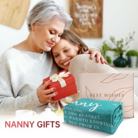 Niyewsor Nanny Gifts for Grandma, Gifts for Nanny, Nanny Birthday Gifts, Nanny Grandma Gifts for Mothers Day, We Love You Blanket Gifts for Nanny 50" x 60", Teal