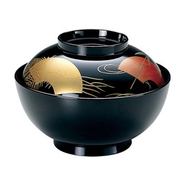 Fukui Craft Masasa 36501360 Zoni Boiled Bowl, Black Fan Face