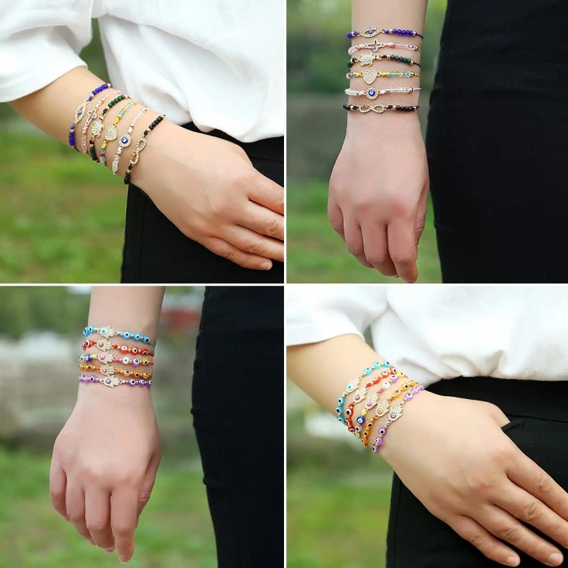 48 Unidades De Pulseras Mexicanas Con Cuentas Doradas Con Fo