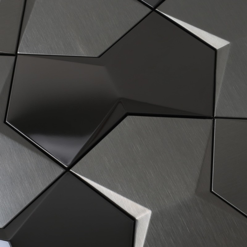 Blujellyfish Black 3D Wall Tile Long Hexagon Tiles for Backsplash