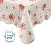 Water Resistant Pink Chamomile Flower Tablecloth Rectangular Flannel Back Vinyl