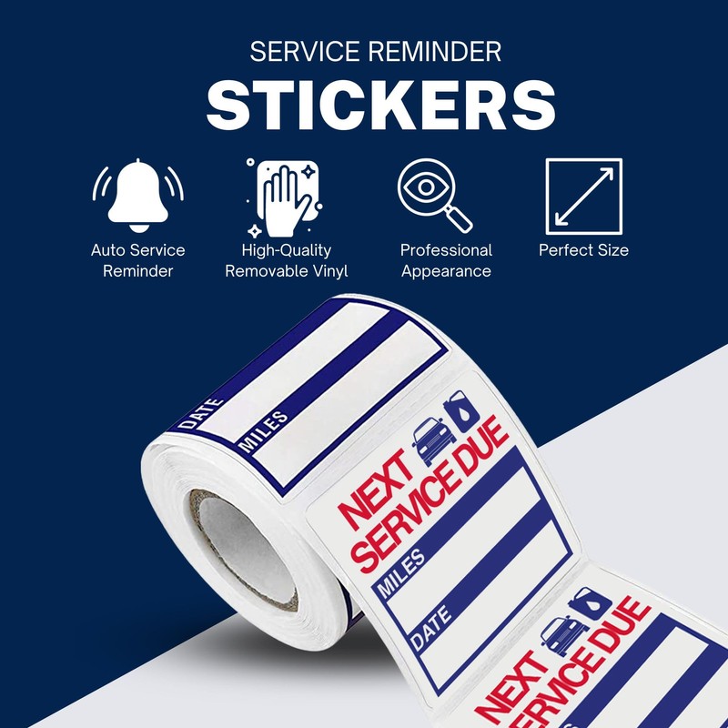 PERFORMORE 300 Pcs Oil Change Stickers – 2” x 2”