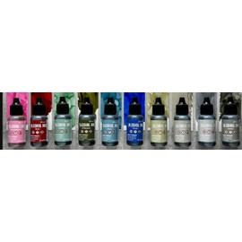 Tim Holtz Ranger Alcohol Inks Released 2024, Gravel, Flannel, Chronicle, Brick, Yonder, Wilderness, Cosmopolitan, Bayou, Juniper and Smudge, 3 Sheets of Alcohol Ink Black Matte Cardstock