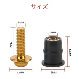 LOYELEY 10pcs M5 5mm Bolts Wellnut Windshield Screws Windscreen Cowl Screen Screen Bolts with Washer Allen Wrench for Kayak Motorcycle Motorcycle Motorbike (Gold)