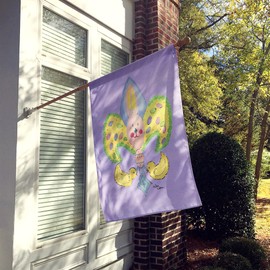 Caroline's Treasures 8163CHF Easter Bunny Rabbit Fleur de lis Flag Canvas House Size, Large, Multicolor
