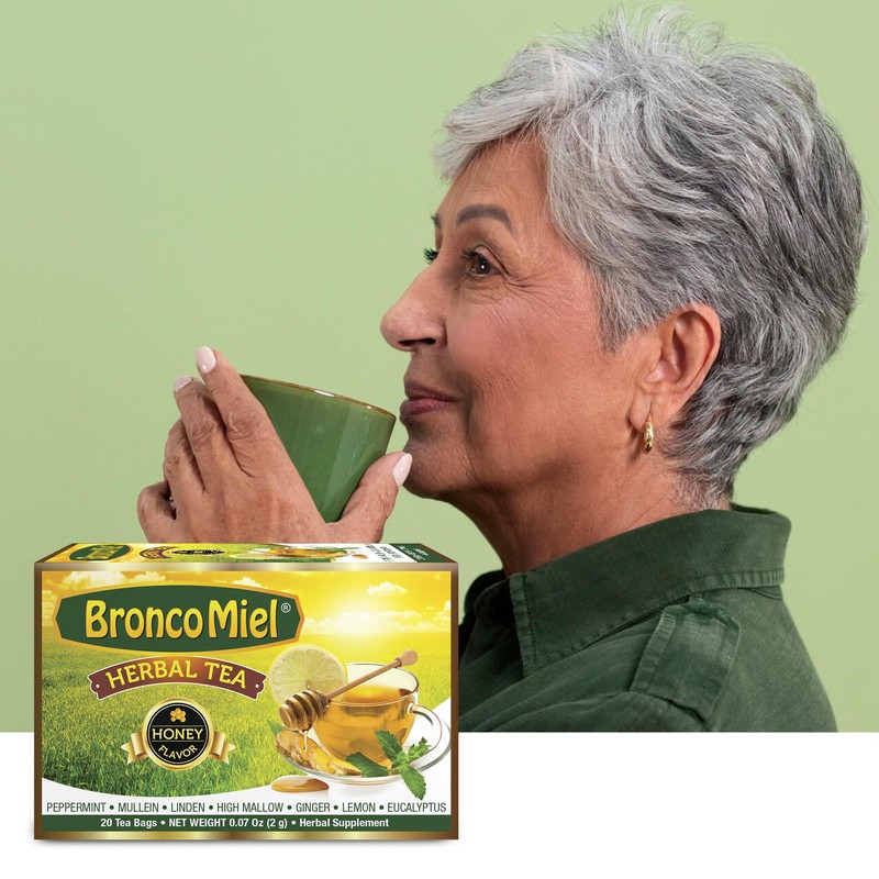 BRONCOMIEL Tea Bags – Honey Herbal Tea for Coughing and