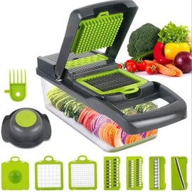 Multipurpse 16-in-1 Vegetable Chopper, Mandoline Slicer, Veggie Chopper, Food Chopper with Container, Vegetable Cutter Chopper & Spiralizer for Onion Salad (Home Essential Gadget & Kitchen)